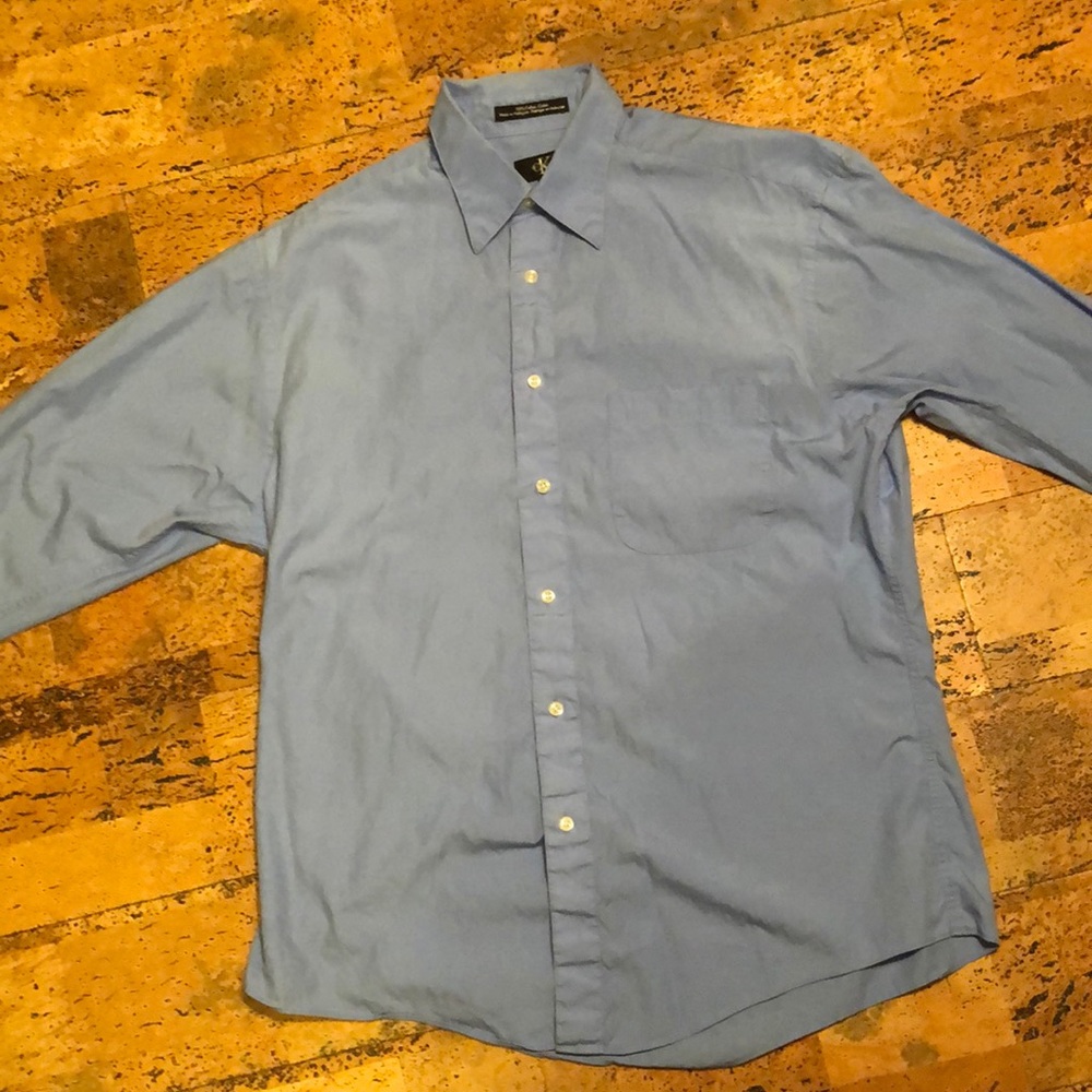 Calvin Klein Blue Long Sleeve Button Up Shirt